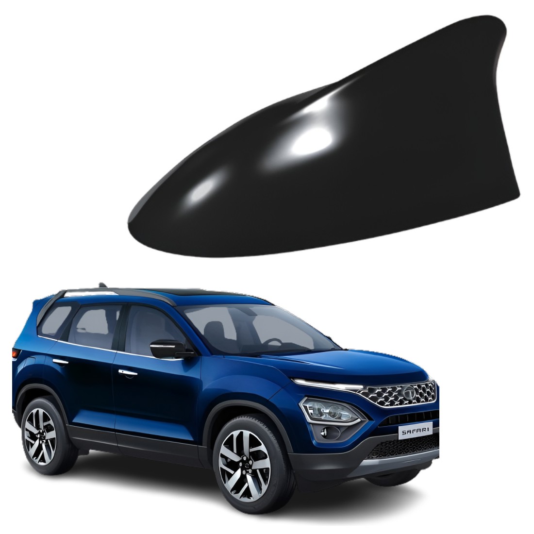 ER Car AM FM Radio Antenna for Tata Safari Cars (E-111) (Shark Fin Black)